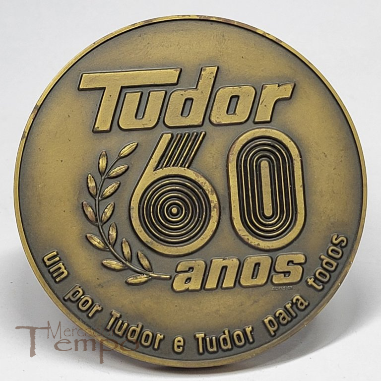 Medalha em bronze comemorativa dos 60 anos das Baterias Tudor