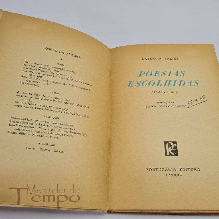 Natércia Freira - Poesias Escolhidas, Portugália Editora, 1959