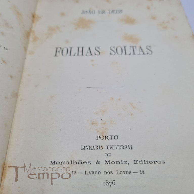 João de Deus - Folhas soltas, 1876 1ª edição