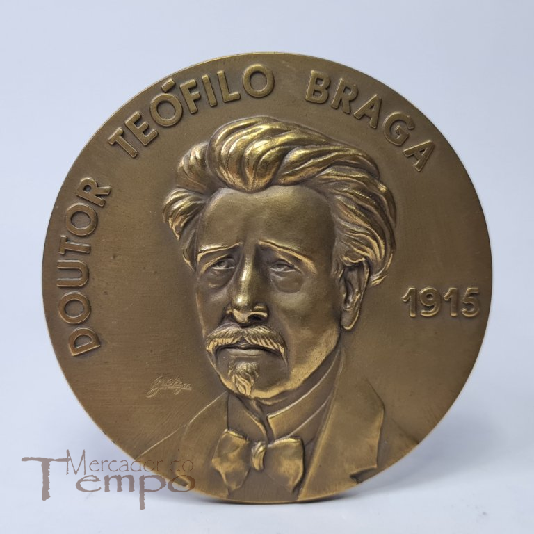 Medalha bronze Teófilo Braga 2º Presidente de Portugal