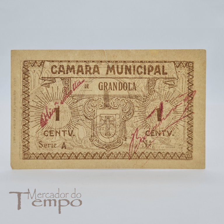 Cédula 1 centavo Câmara Municipal de Grandola