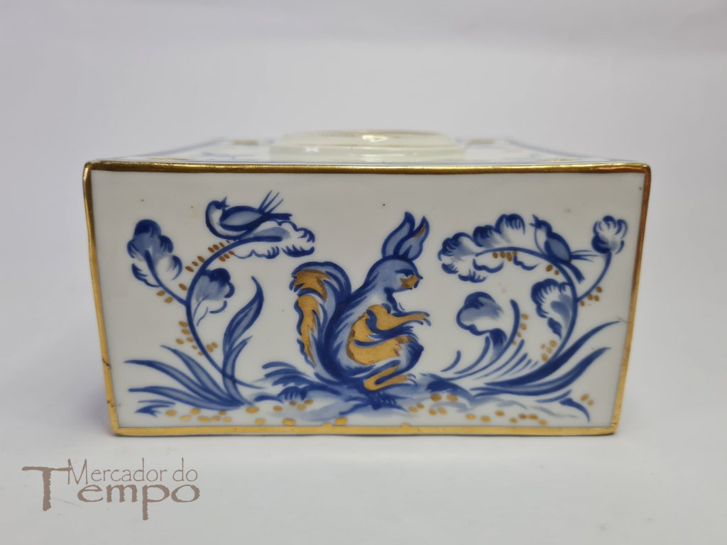 Tinteiro Vista Alegre decoração Vegetalista e Animais 1922-47