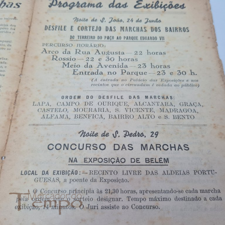Marchas dos Bairros de Lisboa, programa oficial 1940