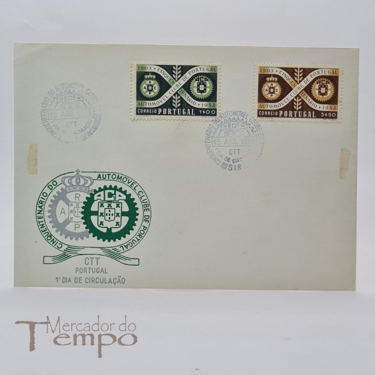 Envelope 1º dia de Circulação comemorativo do 50º Aniversário do ACP Automóvel Clube de Portugal, 1903 - 1953