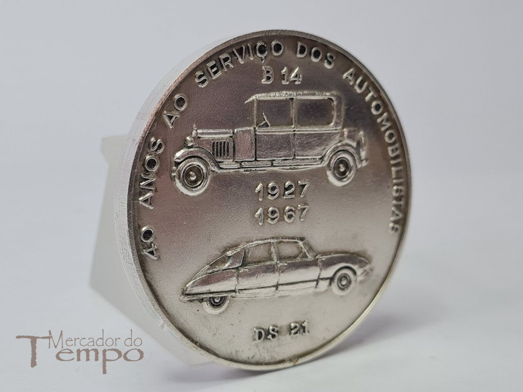 Medalha bronze prateado 40 anos da Citroen em Portugal, 1967