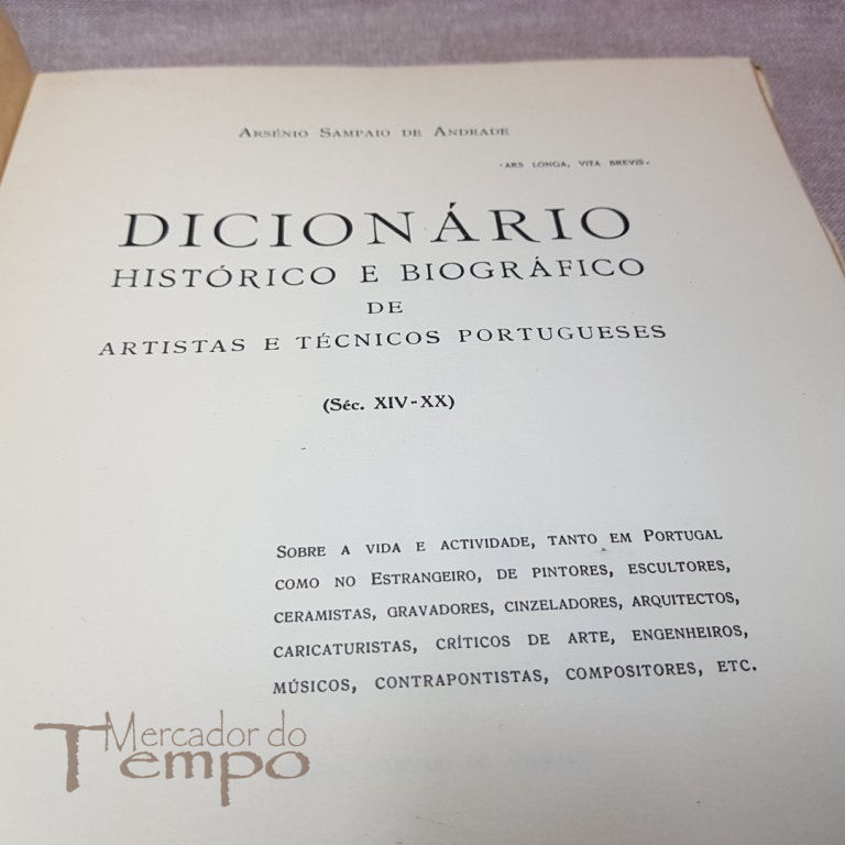 Dicionário Hist. Biográfico Artistas e técnicos Portugueses, 1959