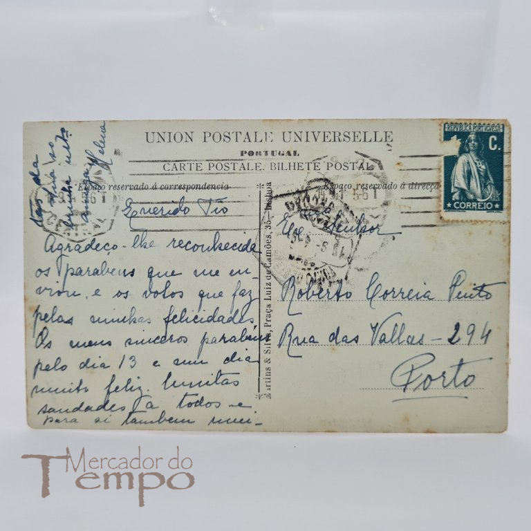 Postal Lisboa - Rua Barata Salgueiro, circulado 1914