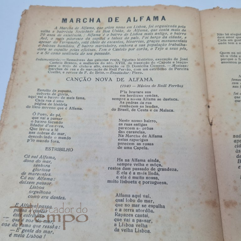 Marchas dos Bairros de Lisboa, programa oficial 1940