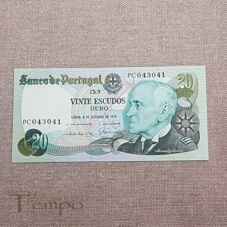 Portugal Nota 20$00 escudos Gago Coutinho 1978