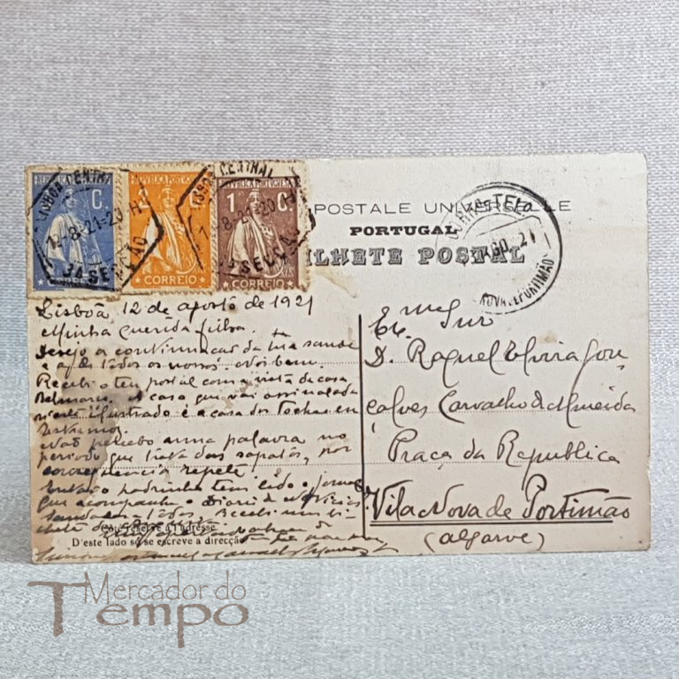 Postal antigo Estremoz - Vista de Estremoz 1921