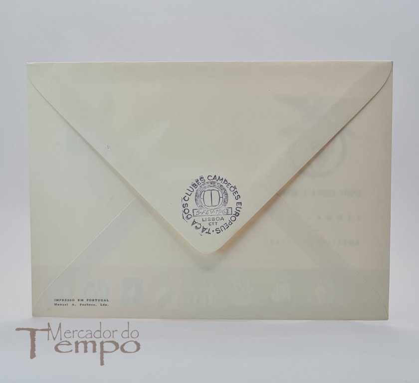 Envelope 1° dia Benfica Taça dos Clubes Campeões Europeus 1961 - 1962