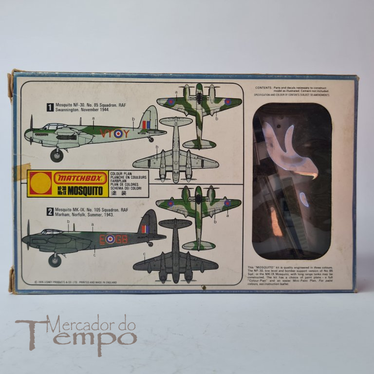 Kit vintage 1/72 Avião Matchbox PK-116 Mosquito NF-30 MK-IX