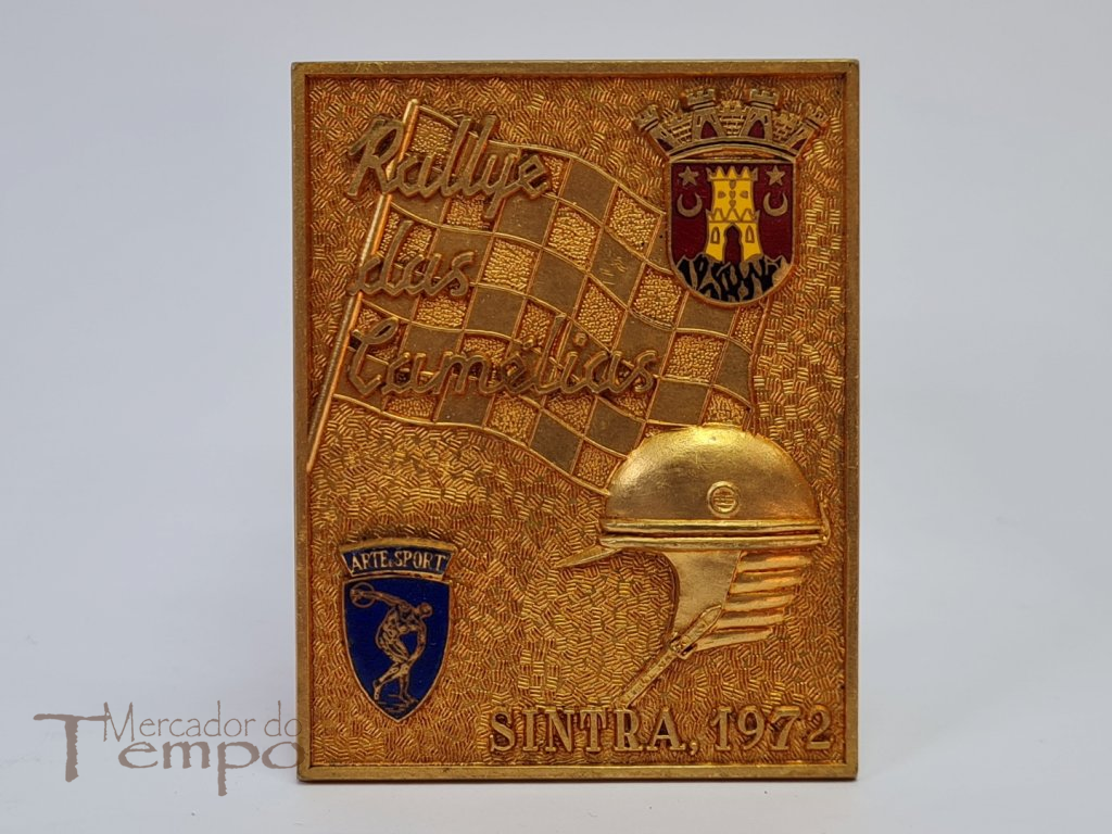 Placa com esmaltes Rallye das Camélias Sintra 1972