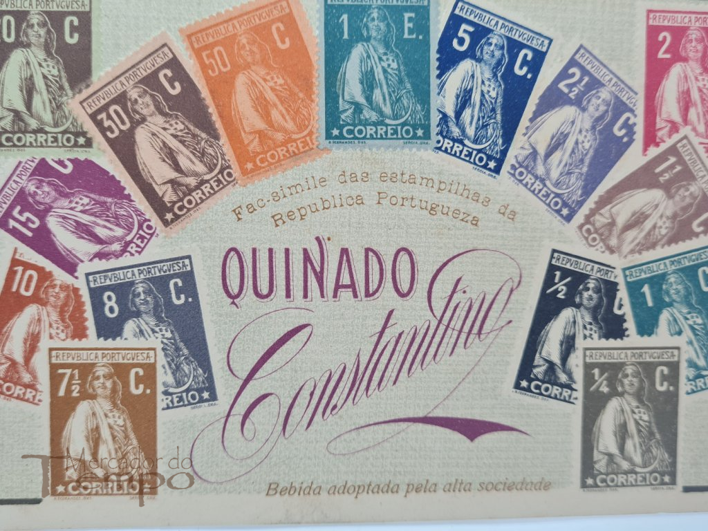 Bilhete Postal publicitário, Bebida Quinado Constantino, 1912