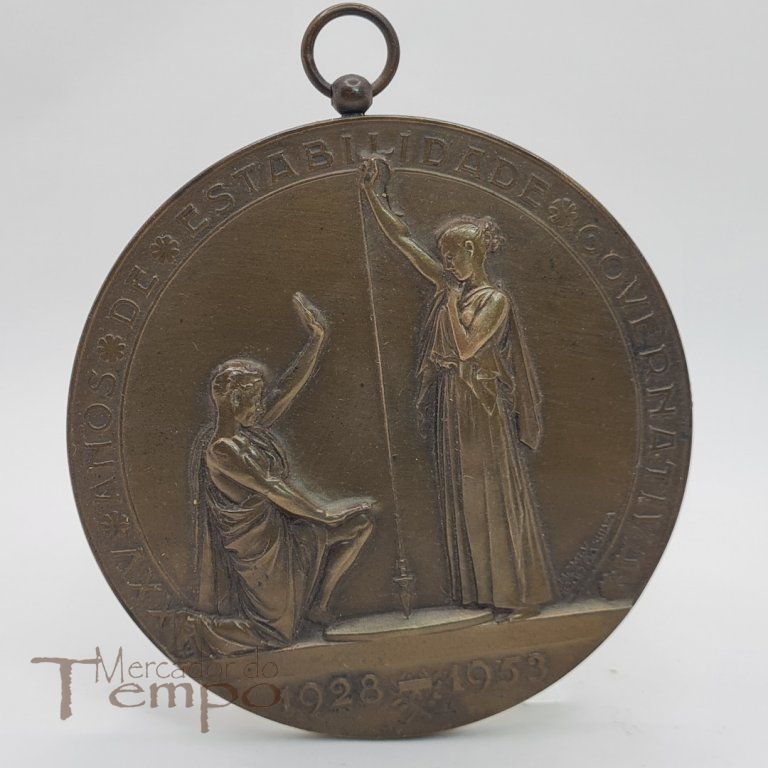 Medalhão bronze XXV anos de estabilidade Governativa, 1928-1953  João da Silva