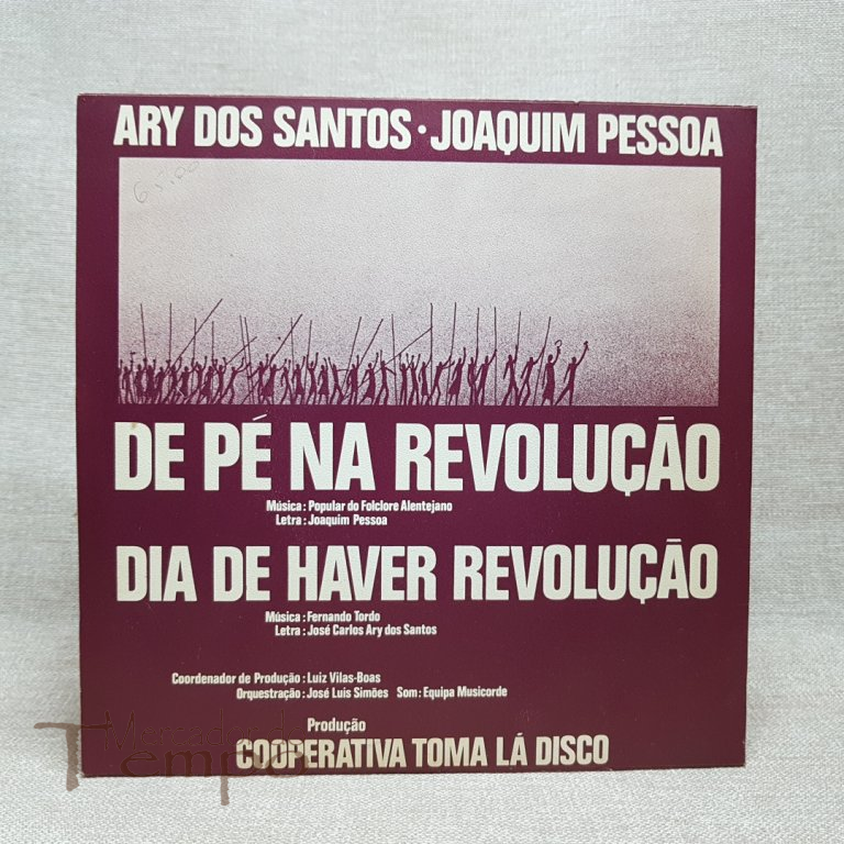 Disco 45 rpm Fernando Tordo - De pé na Revolução TLS 001/76  