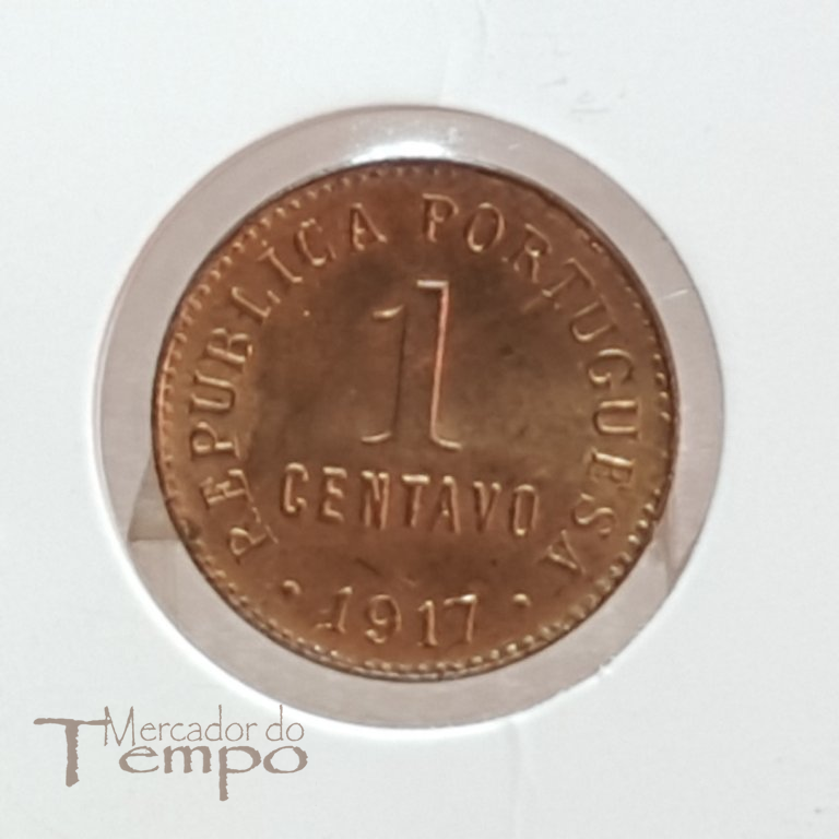 Moeda de 1 centavo de bronze de 1917