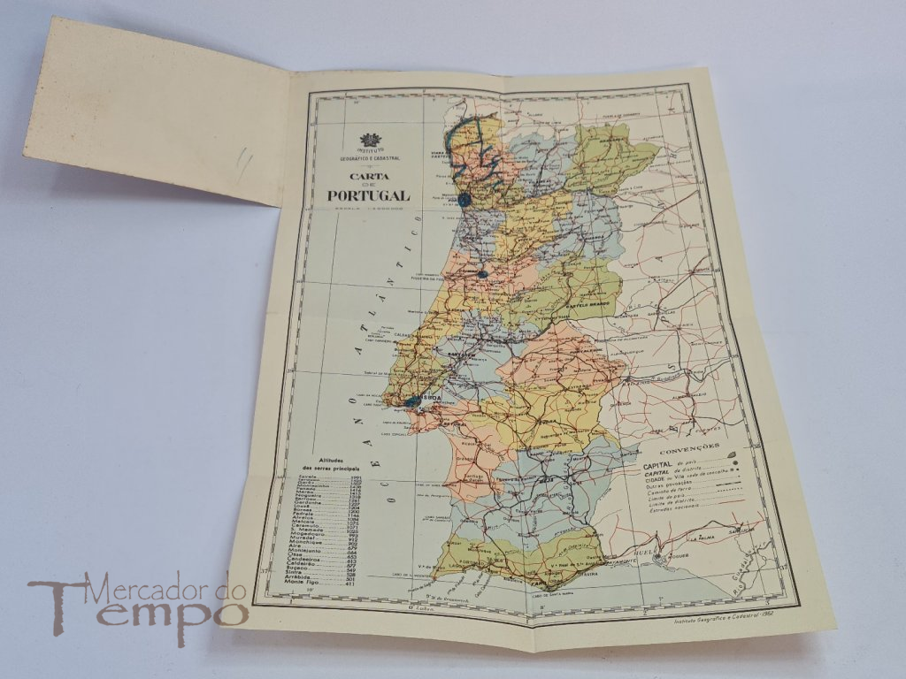 Mapa de Portugal desdobrável do Instituto Geográfico e Cadastral : Mercador  do Tempo