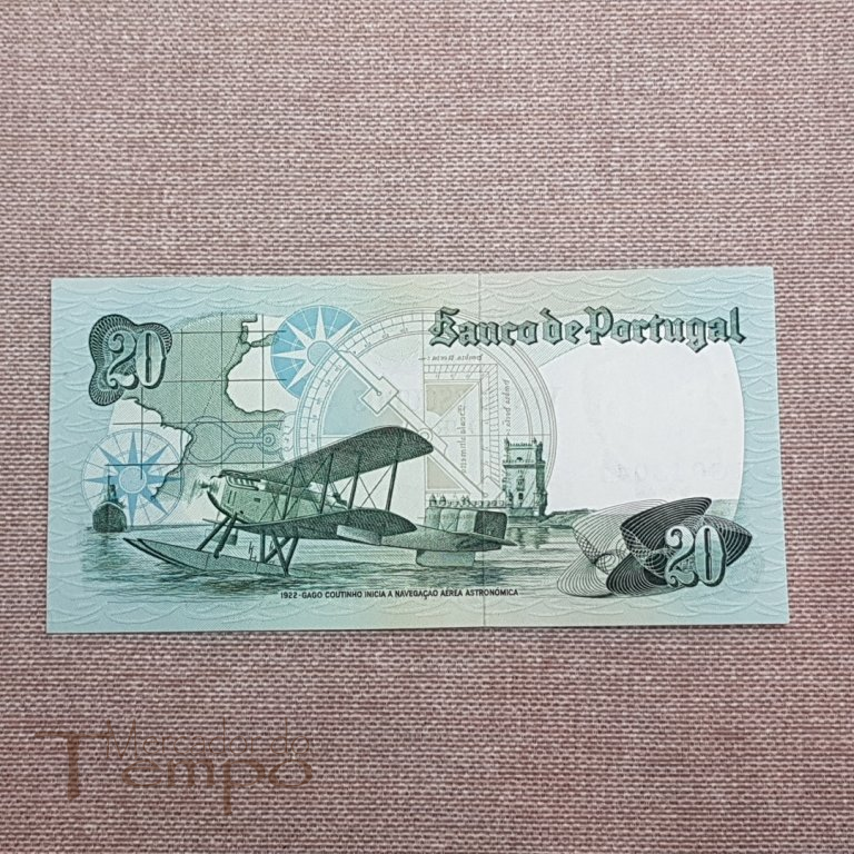 Portugal Nota 20$00 escudos Gago Coutinho 1978