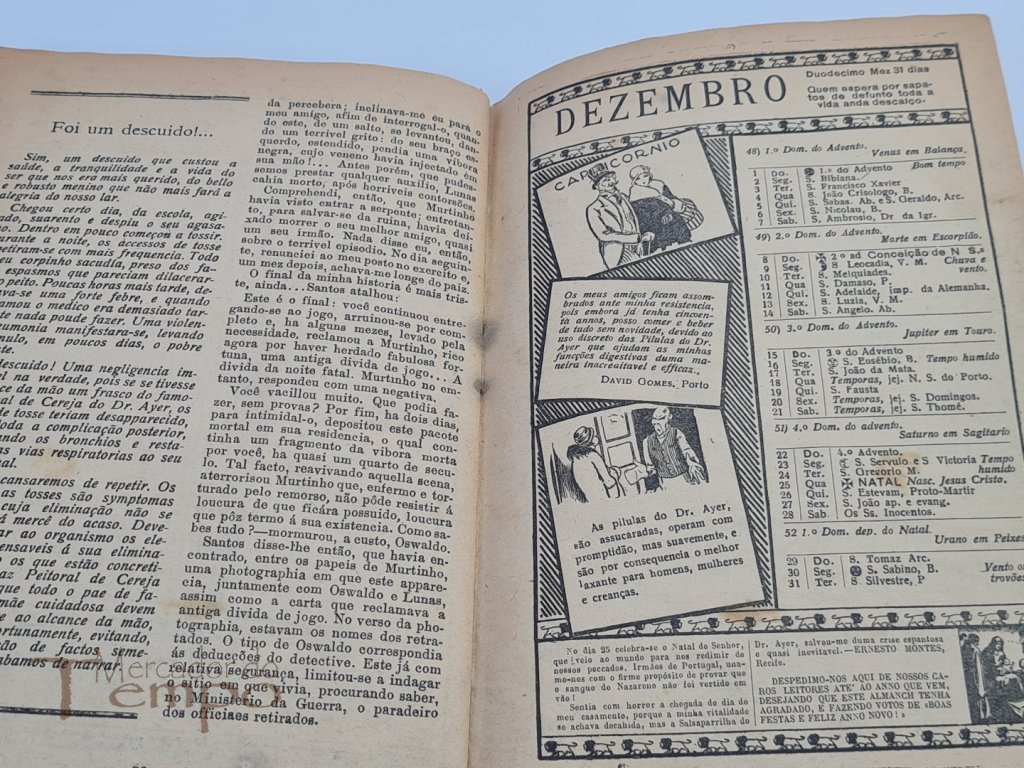 Calendário e Folhinha Portugueza do doutor Ayer, 1929