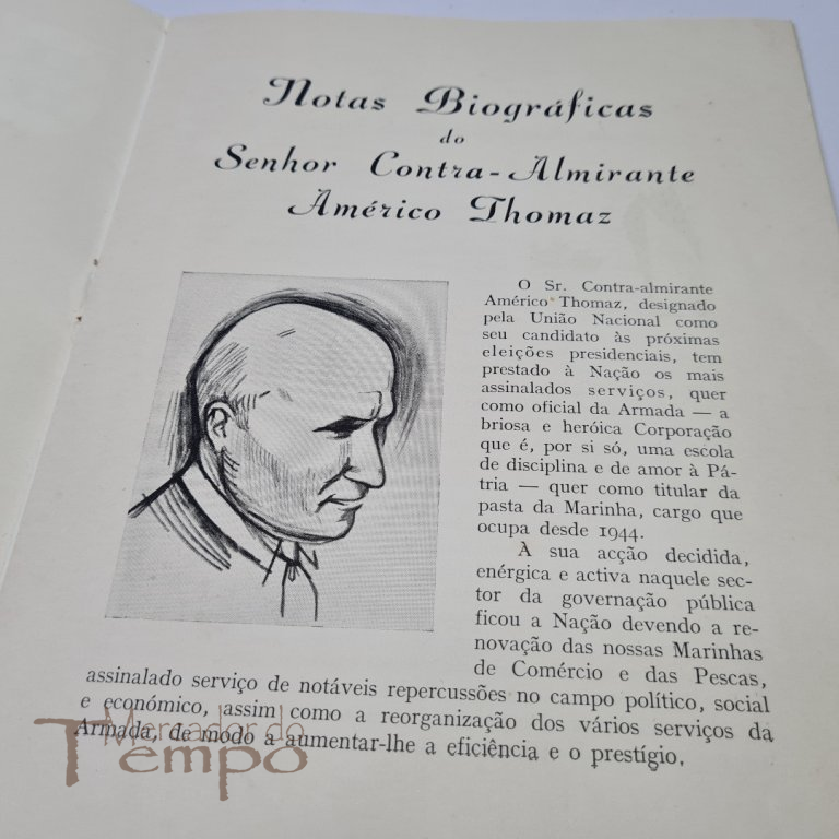 O Candidato Nacional - Almirante Américo Thomaz, edição da União Nacional