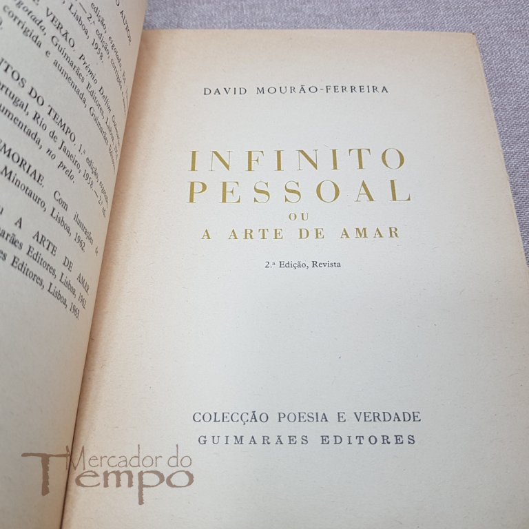 David Mourão Ferreira - Infinito Pessoal ou a Arte de Amar, 2ª edição 