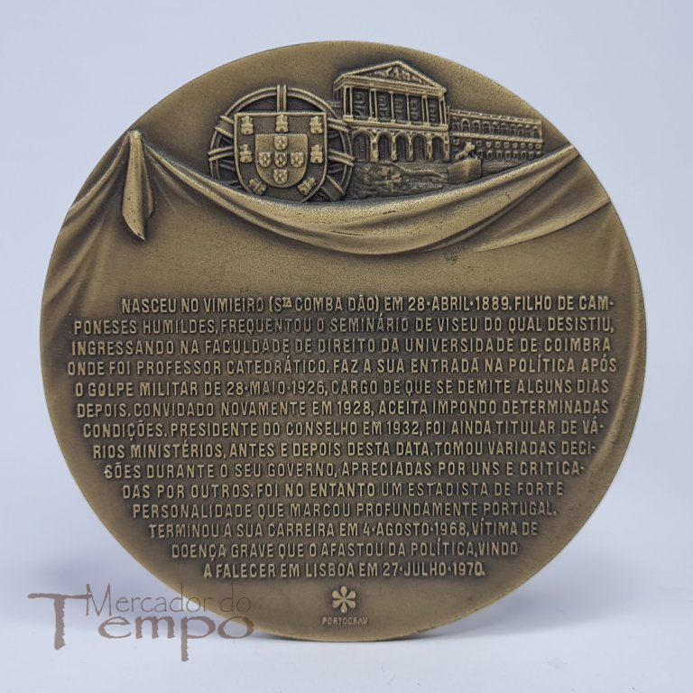 Medalha bronze Centenário Nascimento de Salazar 1889-1989