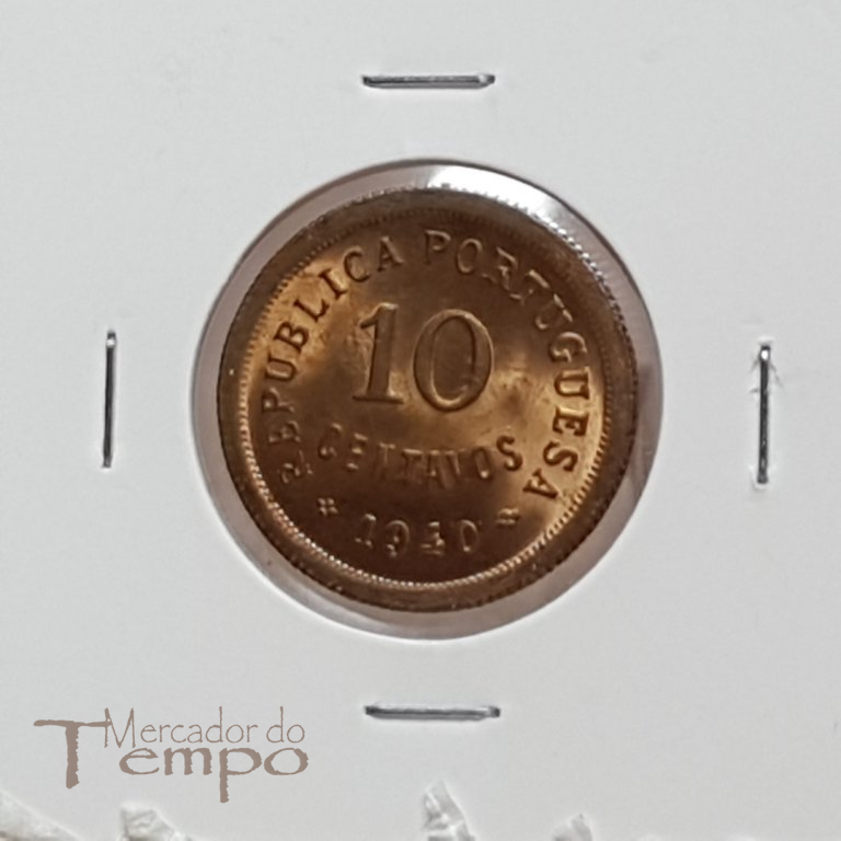 Moeda de 10 centavos de bronze de 1940