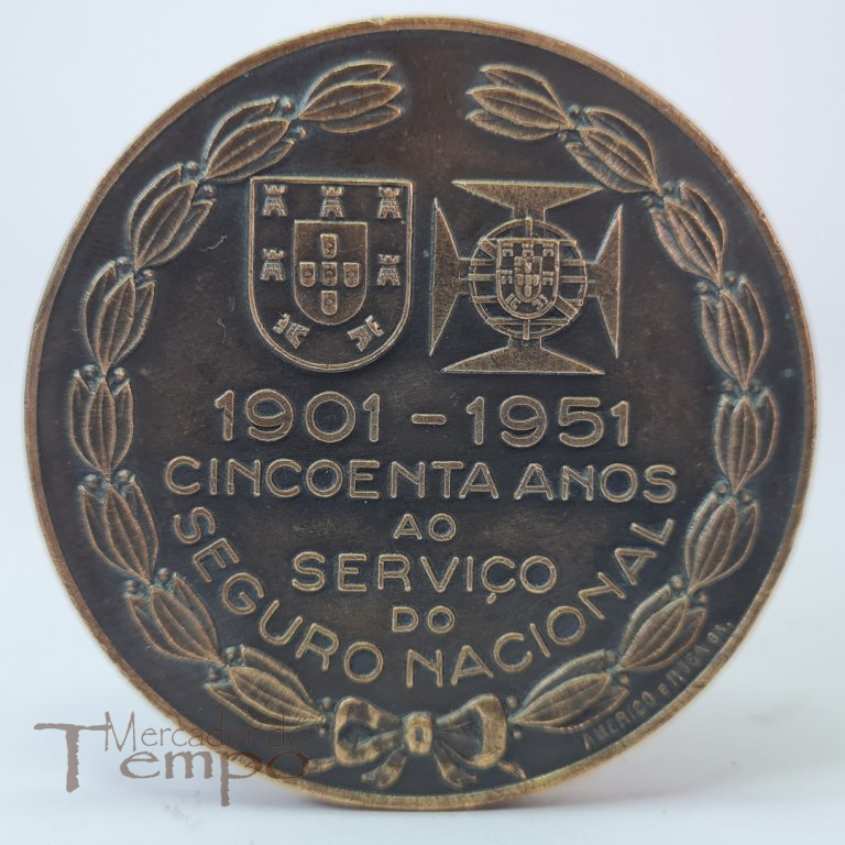 Medalha bronze Companhia de Seguros Ultramarina 50 anos 1901-1951