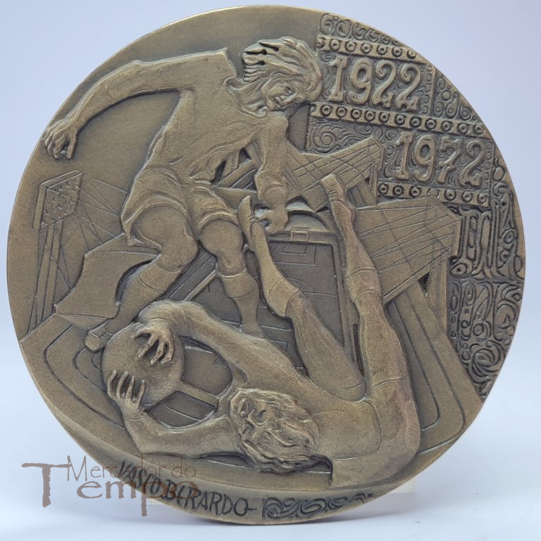 Medalha em bronze Cinquentenário da Associação de Futebol de Coimbra, 1922-1972
