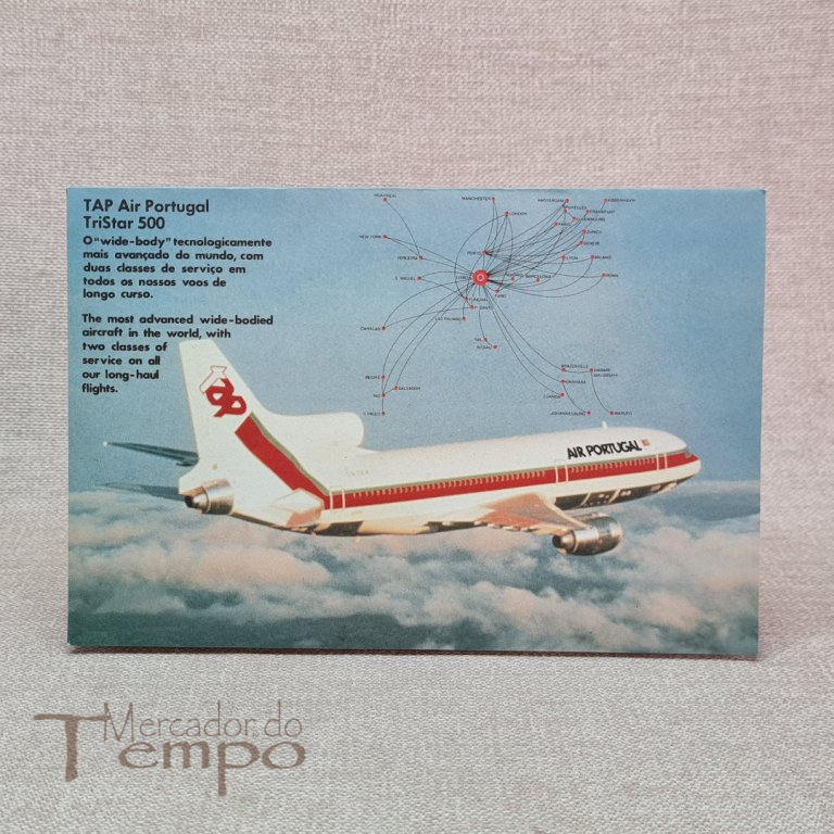 Carta Postal TAP Air Portugal avião TriStar 500