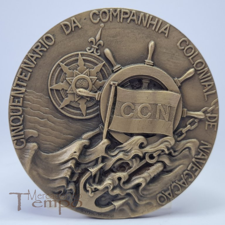 Medalha bronze Cinquentenário Companhia Colonial de Navegação, 1922-1972