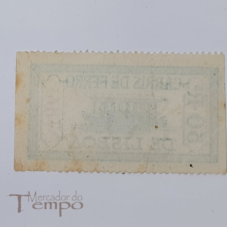 Bilhete Sec.XIX dos Carris de Ferro de Lisboa 50 Reis Azul