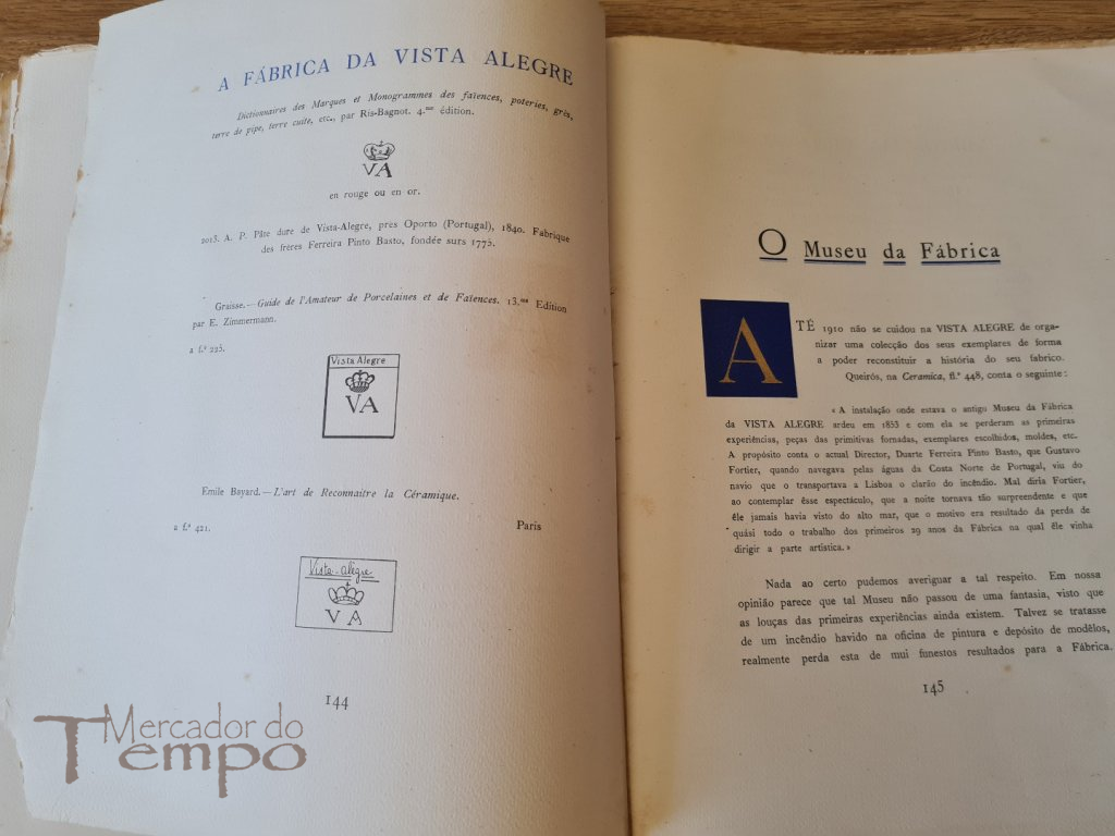 3 livros Centenário Fábrica da Vista Alegre (1824-1924) Ed.Esp.200 ex.