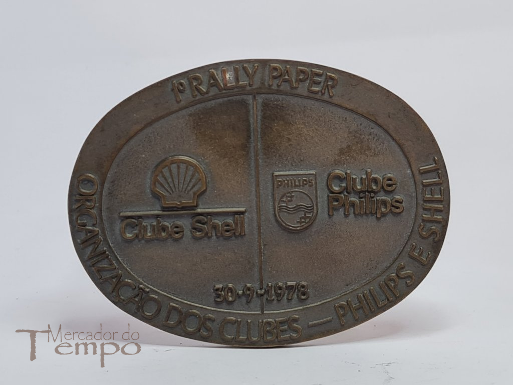 Medalha bronze 1º Rallye Paper organização Clubes Phillips / Shell, 1978