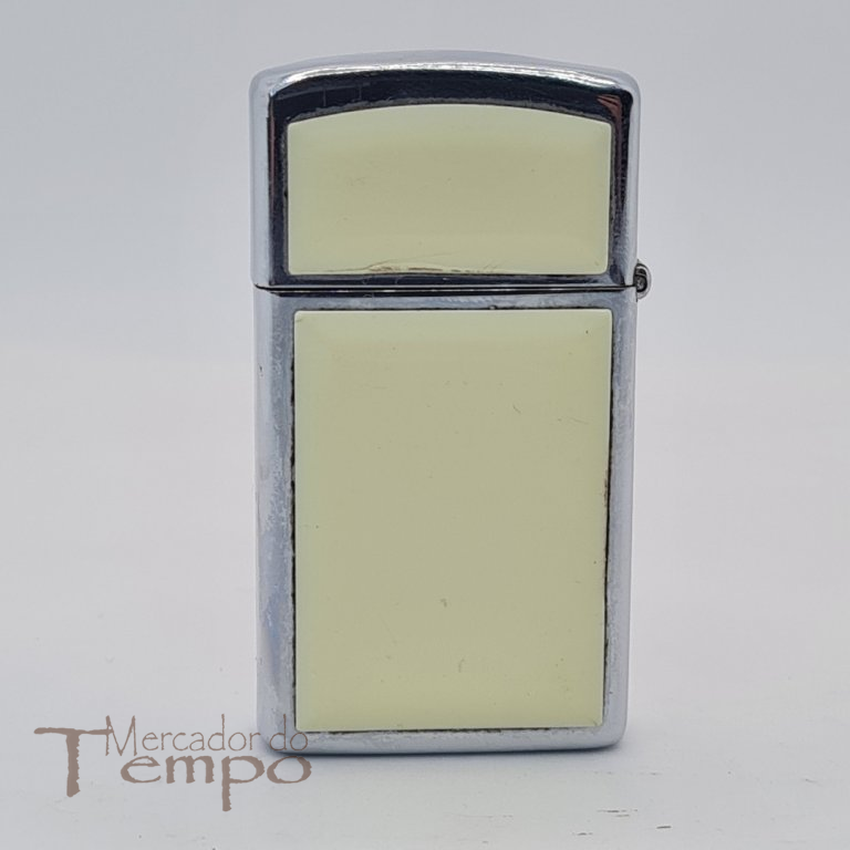 Isqueiro Zippo Slim decoração Scrimshaw Caça à Baleia