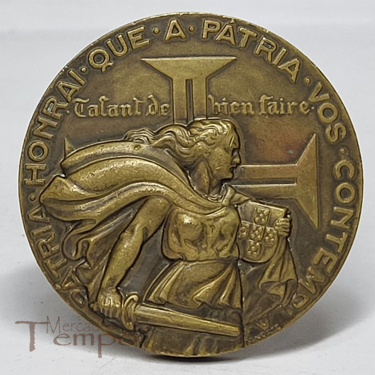 Medalha em bronze comemorativa do do 1º Centenário da Escola Naval, 1845-1945