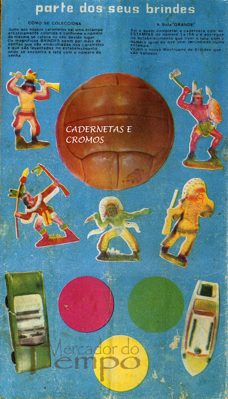 Figura de Indio em borracha, brinde de caderneta futebol dos caramelos
