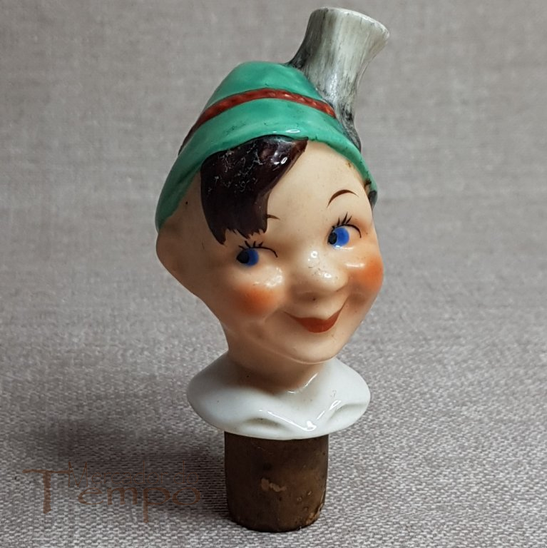 Rolha em porcelana Europeia com figura