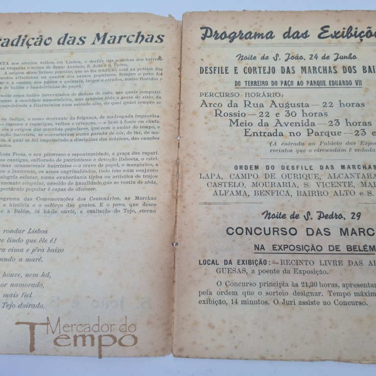 Marchas dos Bairros de Lisboa, programa oficial 1940