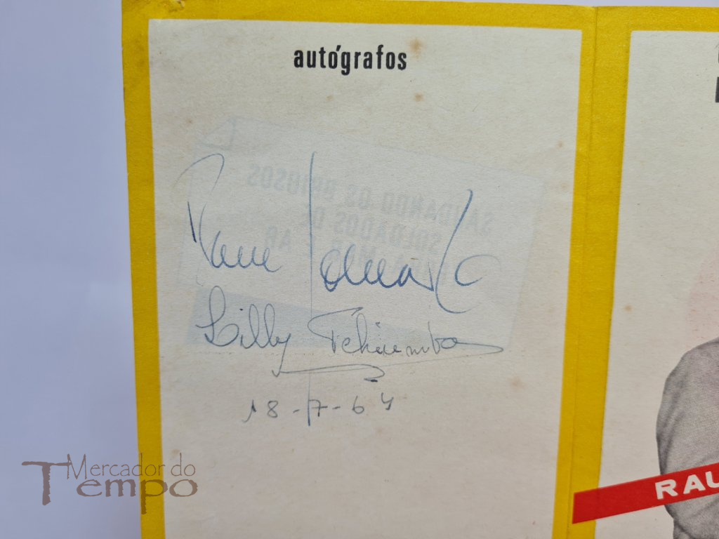 Panfleto actuação do actor Raul Solnado nas Ex-Colónias - Autografado