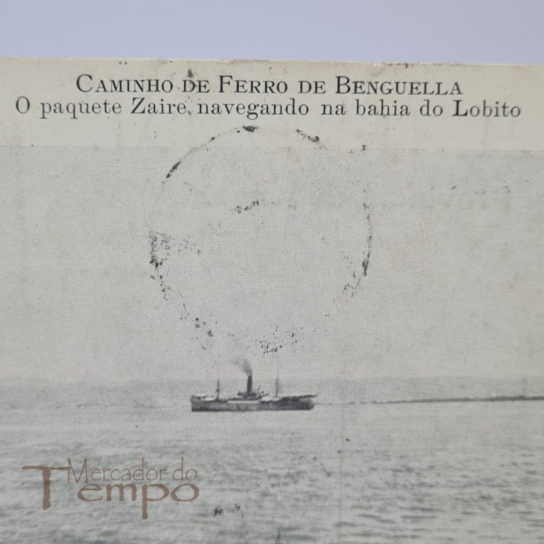 Postal Paquete Zaire na Bahia do Lobito, Circulado datado 1908