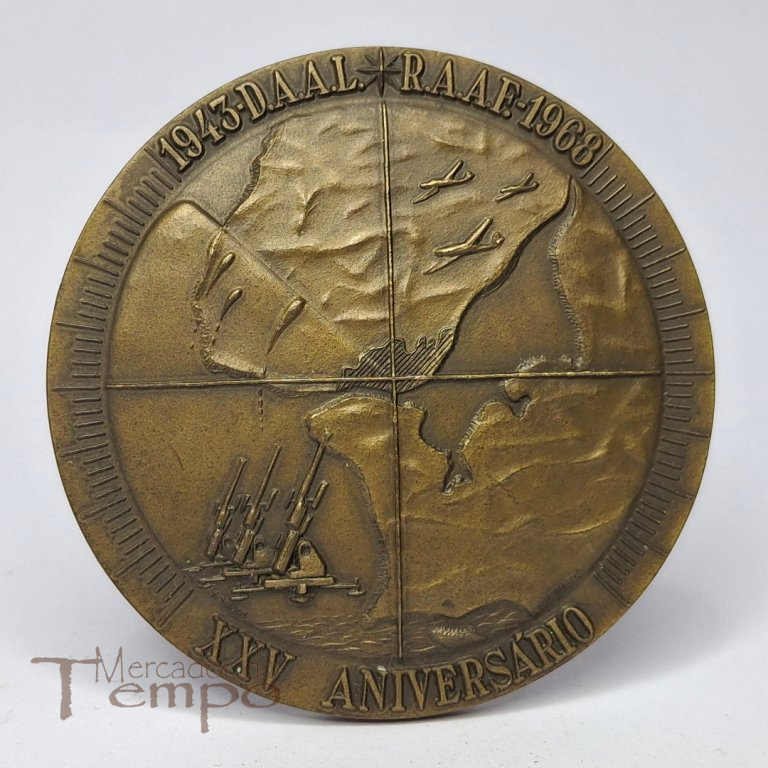 Medalha em bronze comemorativa do 25° Aniversário AA - Artilharia Anti-aérea (1943-1968
