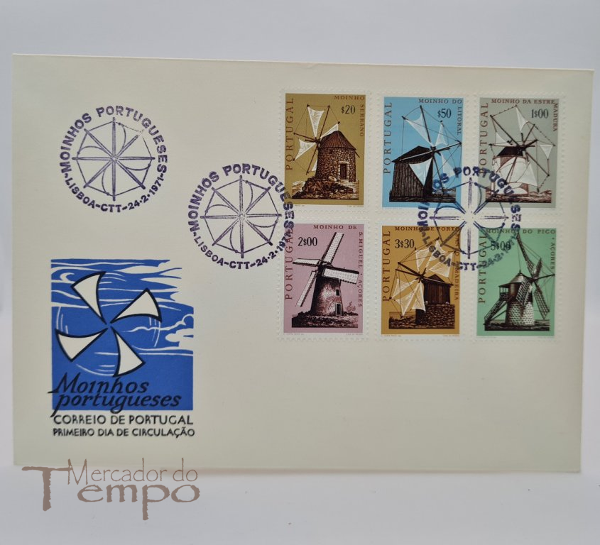Envelope primeiro dia de circulação Moinhos Portugueses