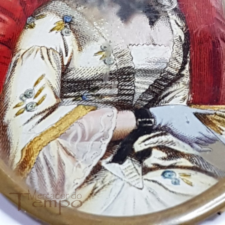 Pintura oval sobre vidro, Dama, Sec.XIX
