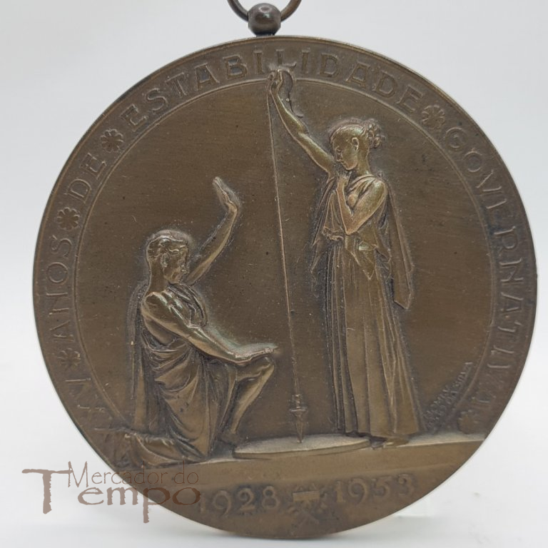 Medalhão bronze XXV anos de estabilidade Governativa, 1928-1953  João da Silva