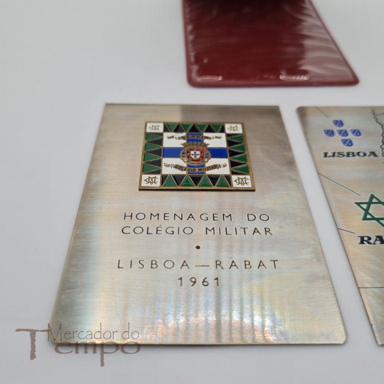 Par de placas  Homenagem do Colégio Militar 1º Encontro Lisboa - Rabat, 1961