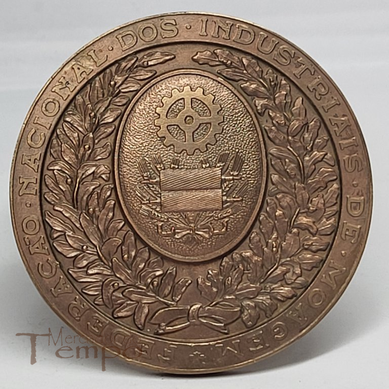Medalha em cobre Federação Nacional dos Industriais de Moagem. 25 anos ao Serviço da Industria e da Nação, 1934 - 1959