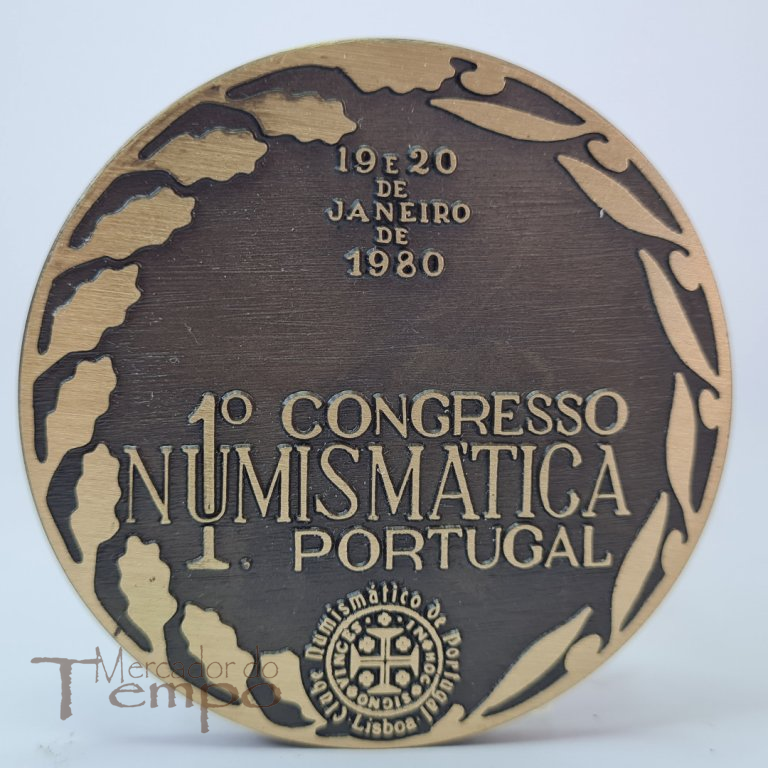 Medalha em bronze do 1º Congresso de Numismática em Portugal, 1980