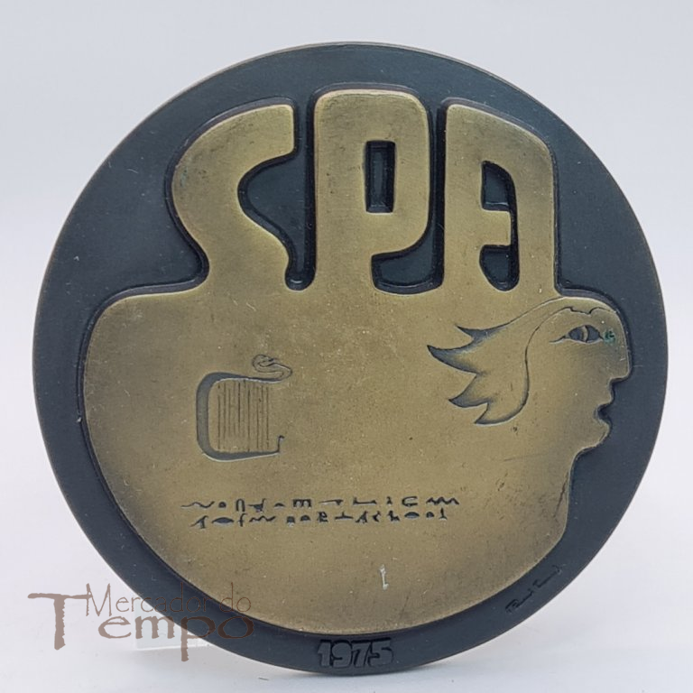 Medalha em bronze, Arte, Sociedade Portuguesa de Autores, comemorativa dos 50 anos. 1925 - 1975.